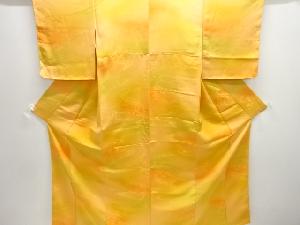 未使用品　流水模様織り出し暈し色無地着物